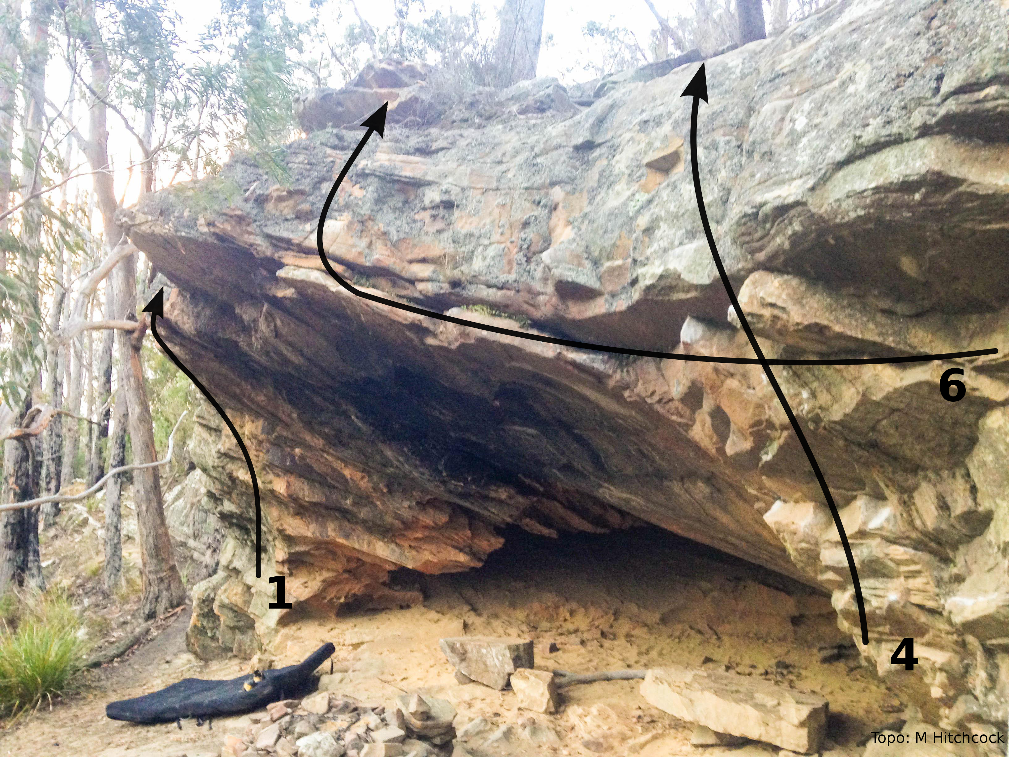 Left side of cave