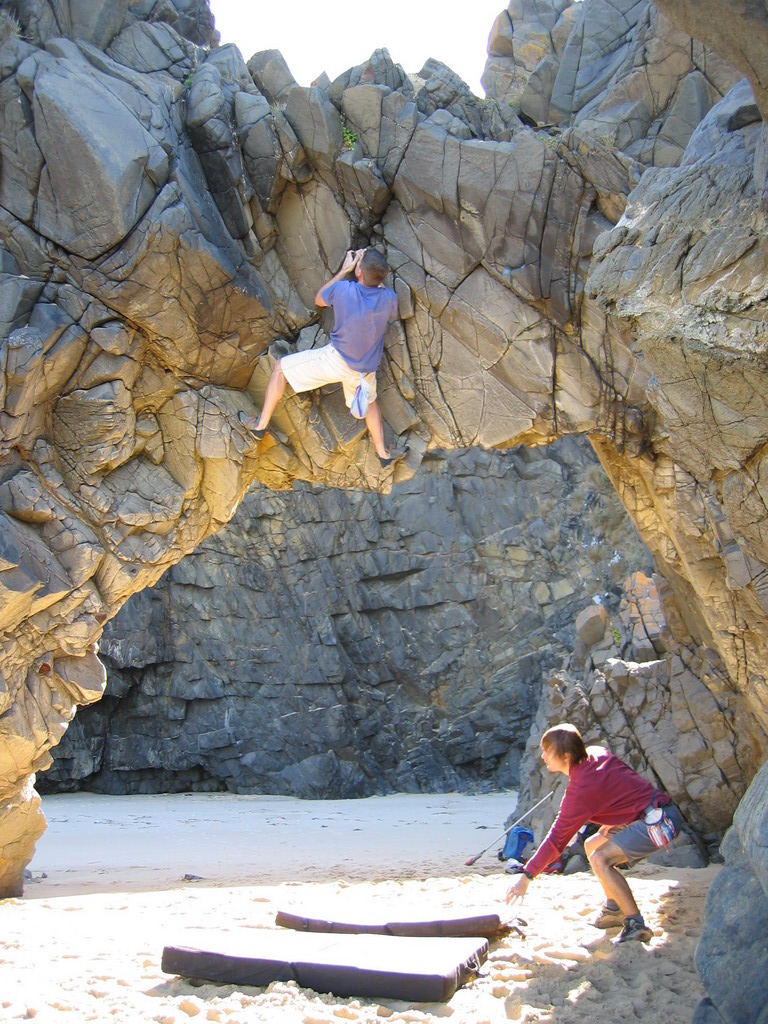 Dave Humphries bouldering on the Arch